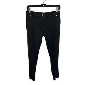 M.K.M. Designs Black Slim Fit Pants Size S Silver Zipper Detail Minimalist Moto